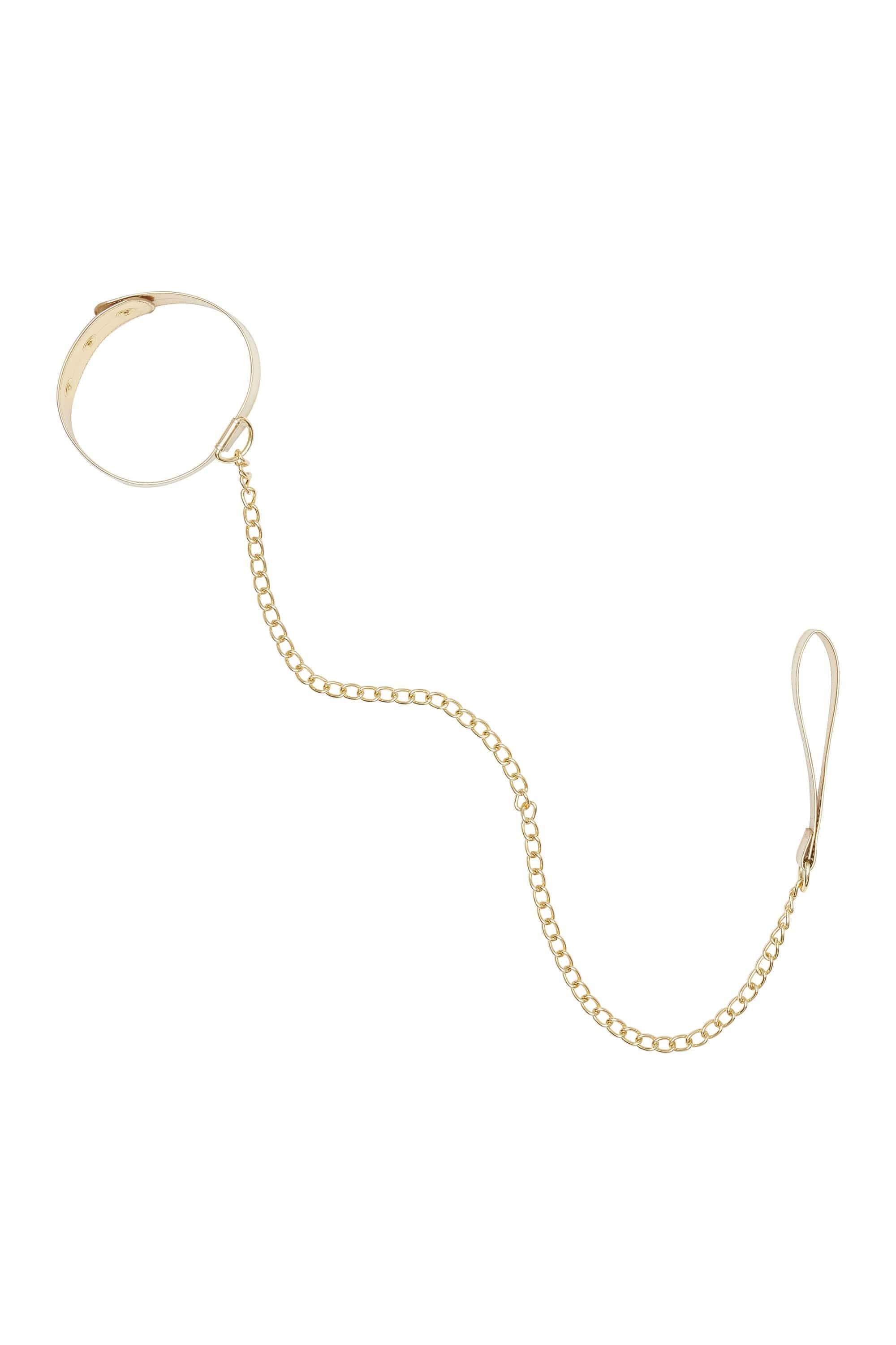 Regalia PU Collar With Lead Gold