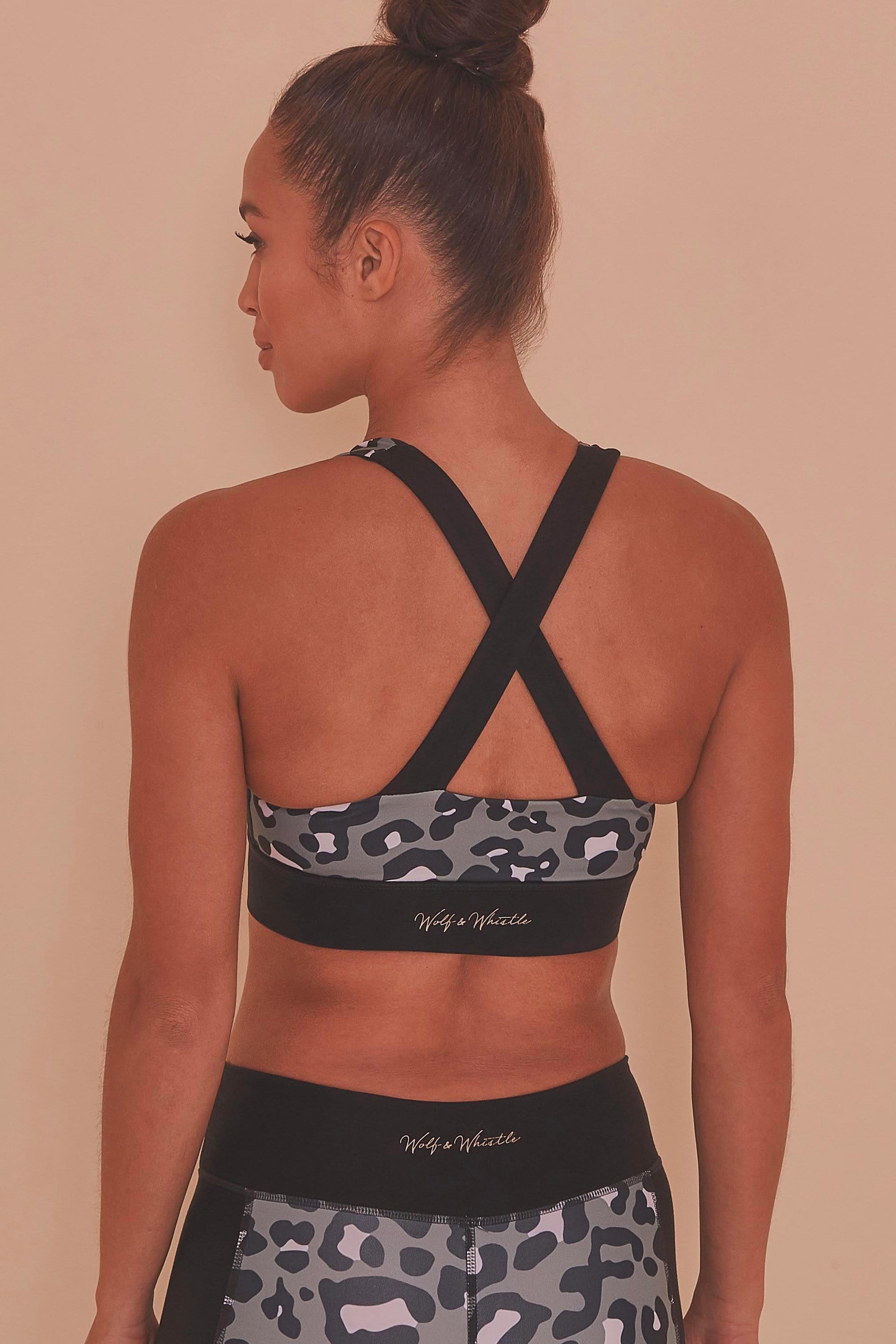 Cross Back Bra Leopard