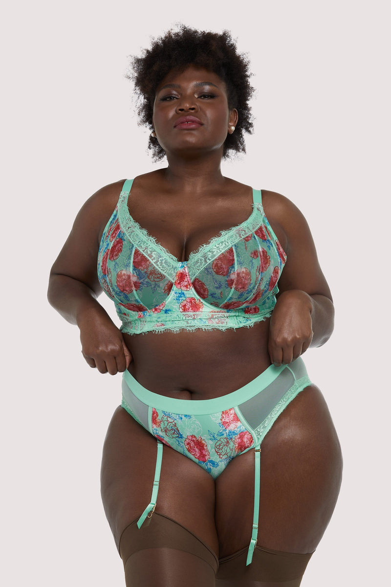 Felicity Hayward Sabey Mint Floral High Waist Curve Brief
