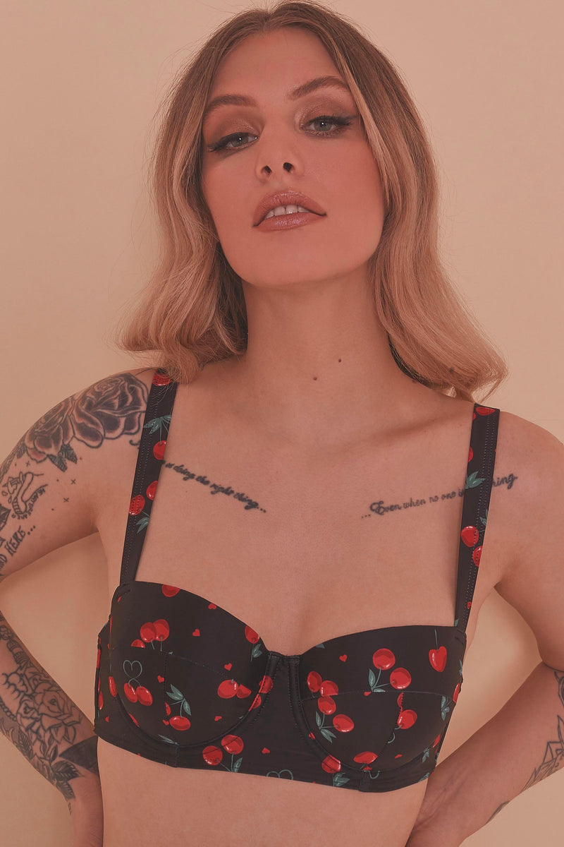 Collectif Cherry Love Balcony Bikini Top