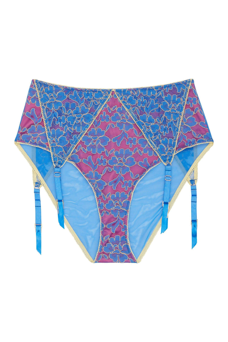 Regalia Aviyah Contrast Lace Suspender High Waist Brief