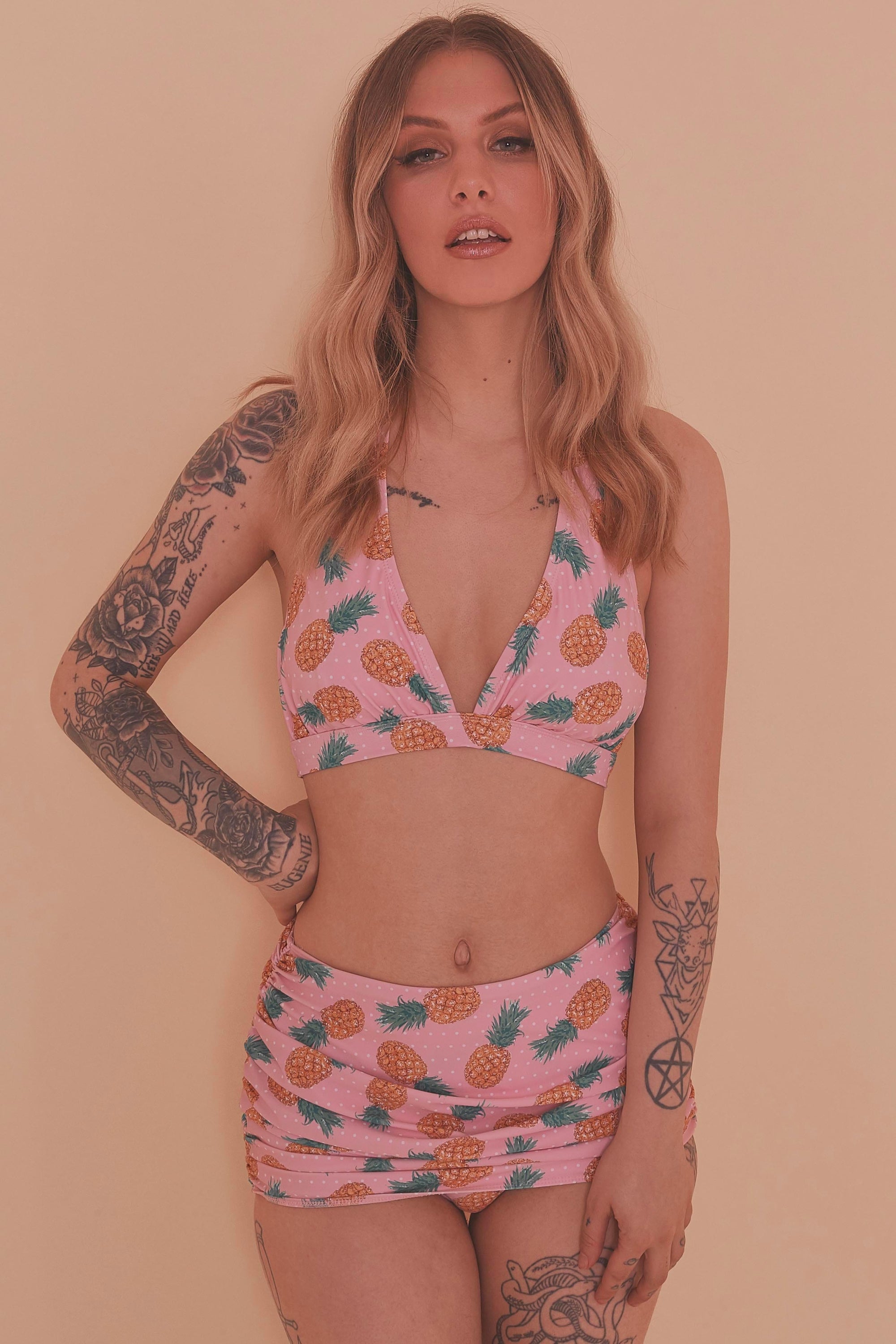 Collectif Pineapple Skirted Bikini Brief