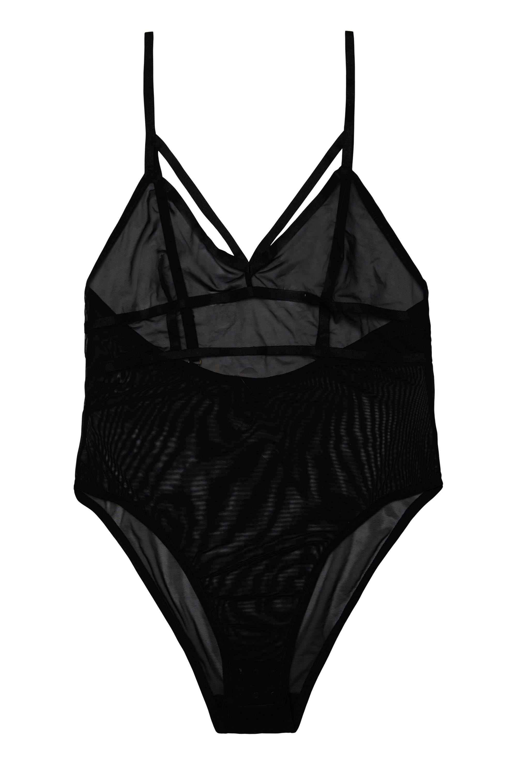 Arielle Mesh Black Body with Strap Detail
