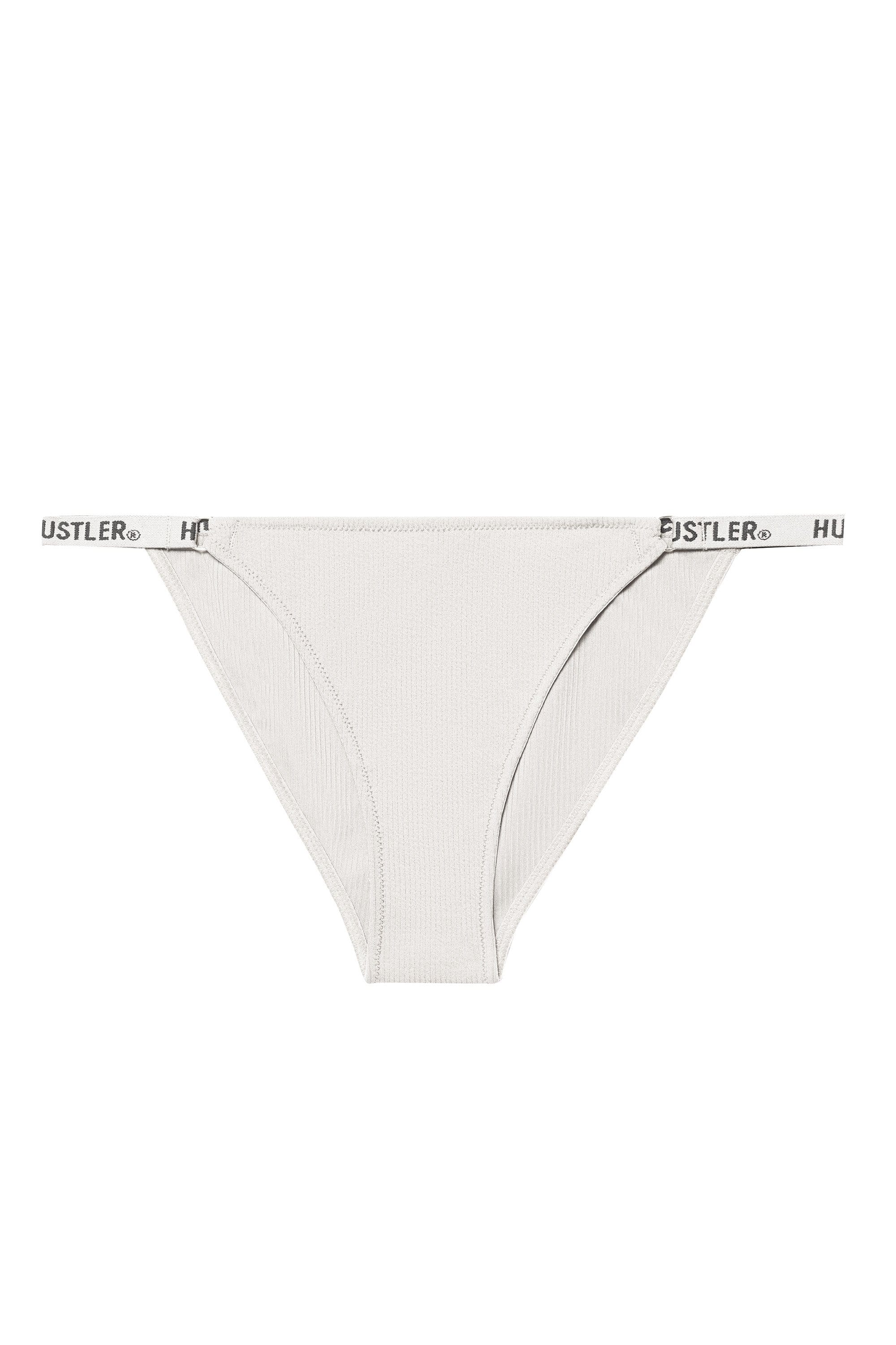 Hustler Branded Ribbed Tanga Brief Ivory