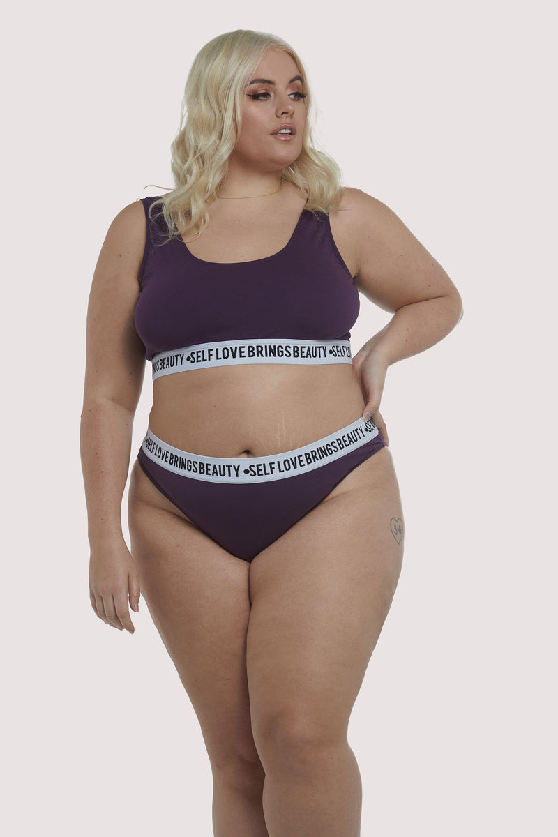 Felicity Hayward Self Love Purple Curve Crop top