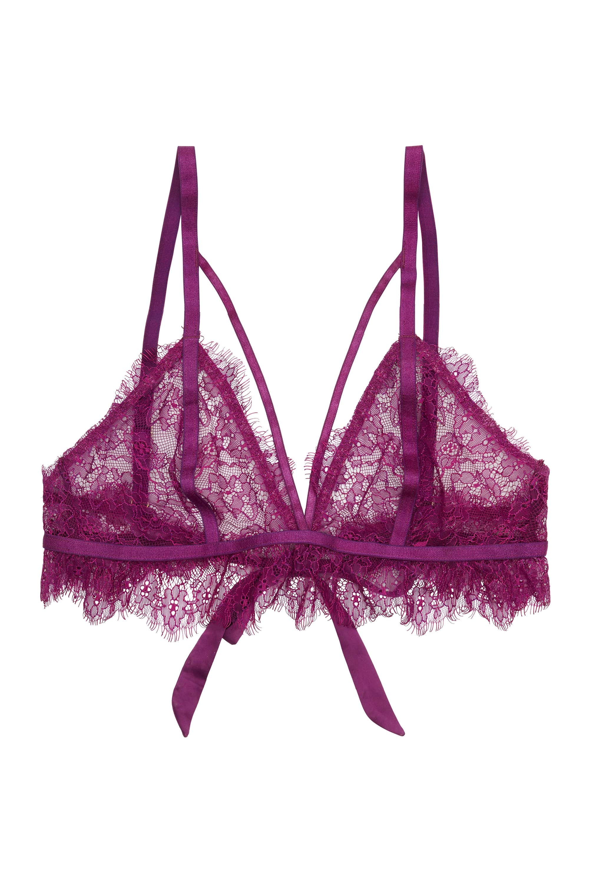 Peek & Beau Bryn Purple Lace frill triangle bra