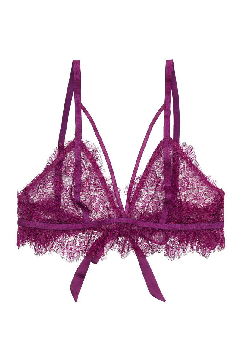 Peek & Beau Bryn Purple Lace frill triangle bra
