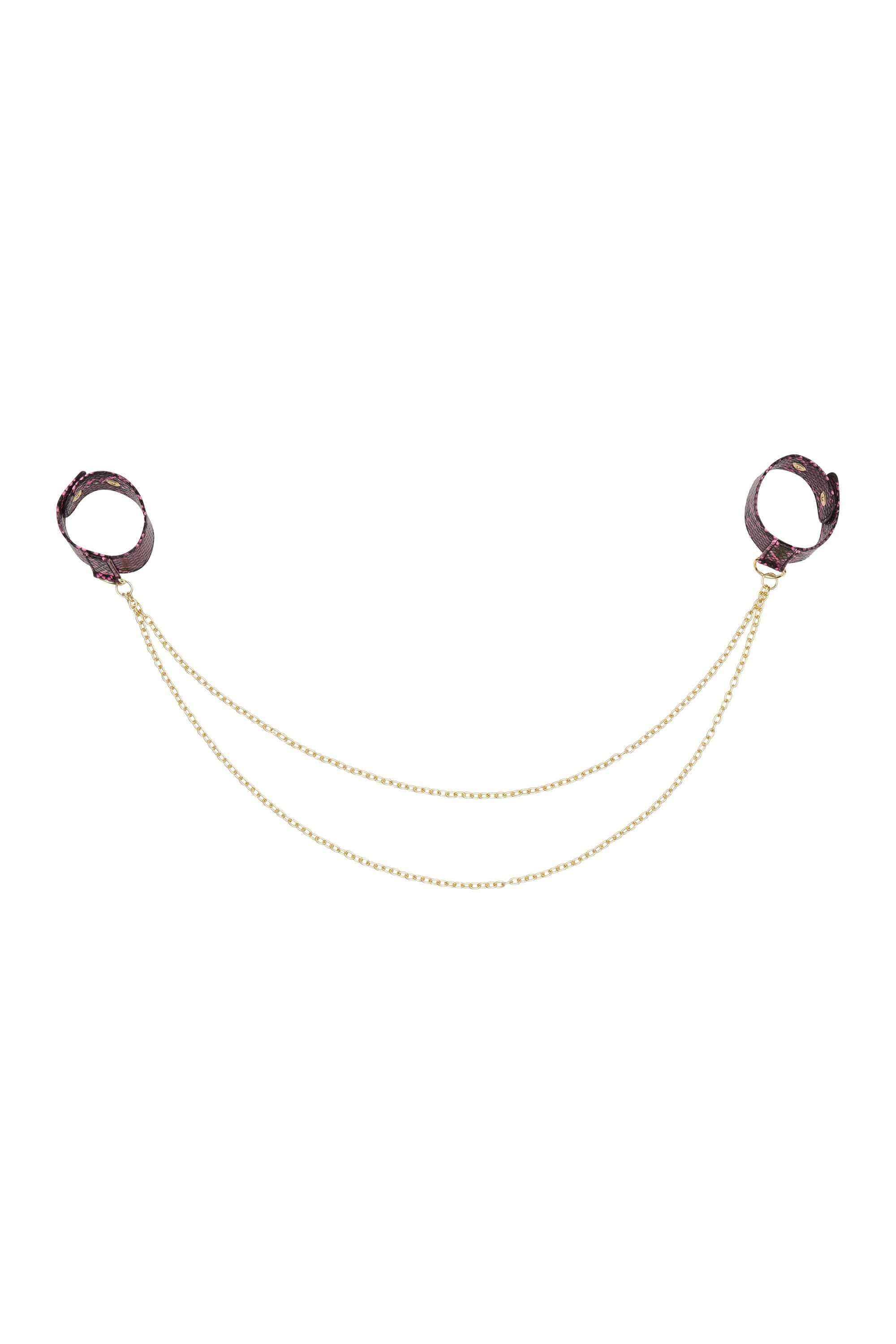 Chain Detail Cuffs Purple Snake