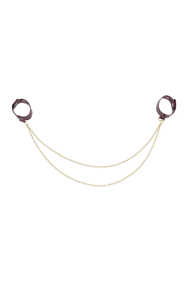 Chain Detail Cuffs Purple Snake