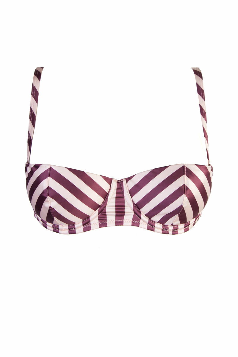 Beatrix Red Placement Stripe Demi Bra A-D cups