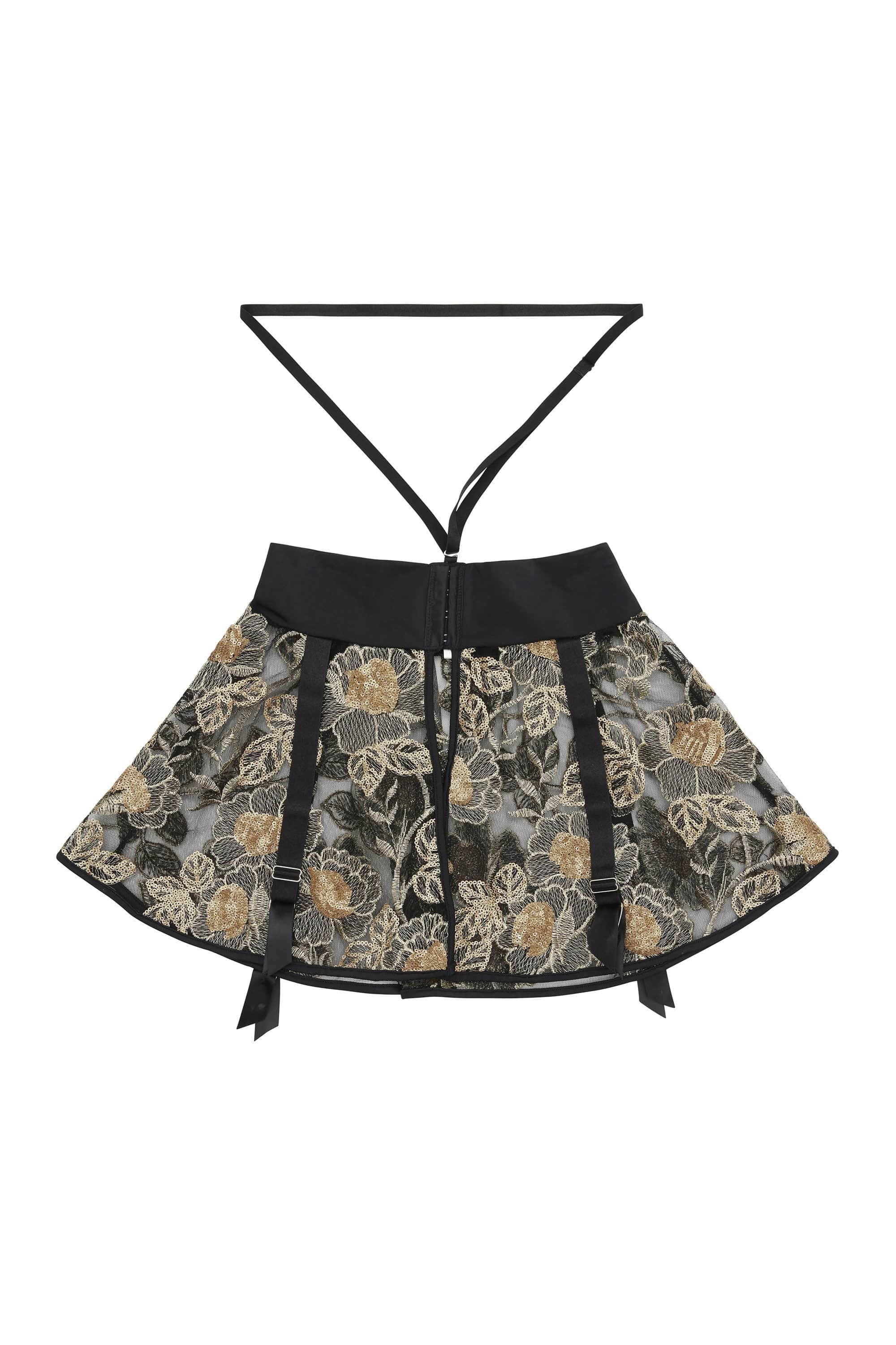 Peek & Beau Caia Gold Suspender Harness Skirt Sequin