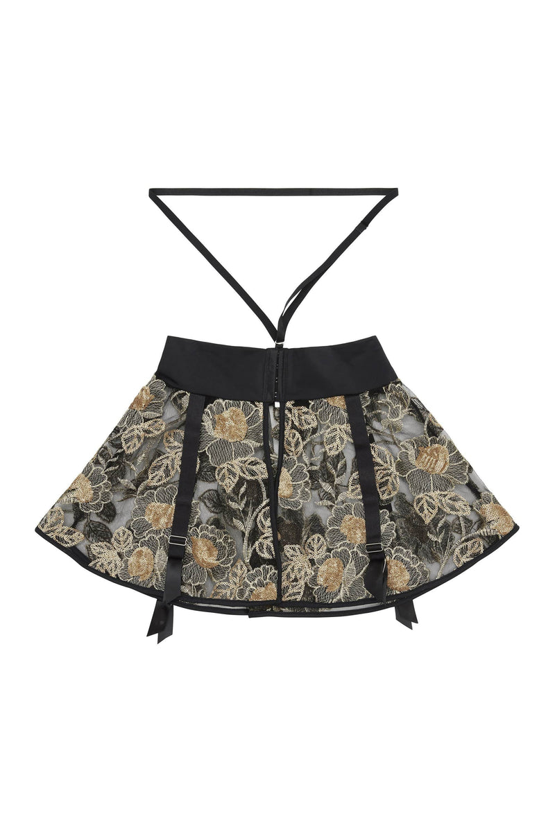 Peek & Beau Caia Gold Suspender Harness Skirt Sequin