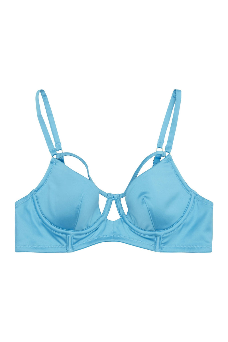 Dani Blue Strappy Satin Bra A - E