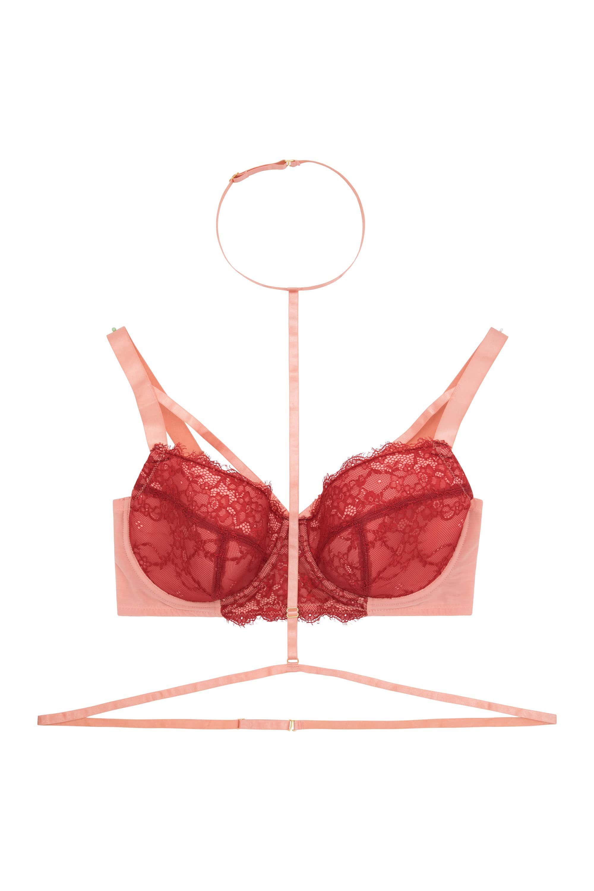 Gabi Fresh Draper Pink Lace Harness Bra