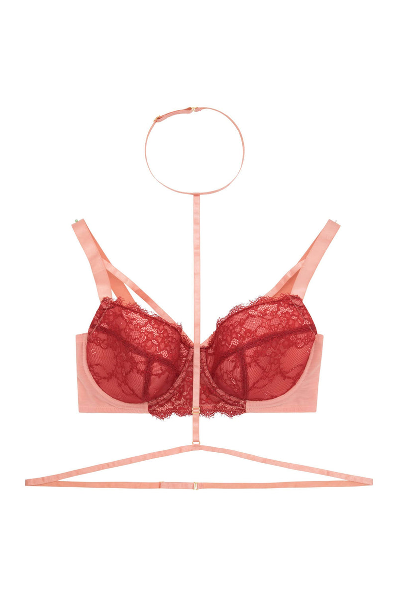 Gabi Fresh Draper Pink Lace Harness Bra