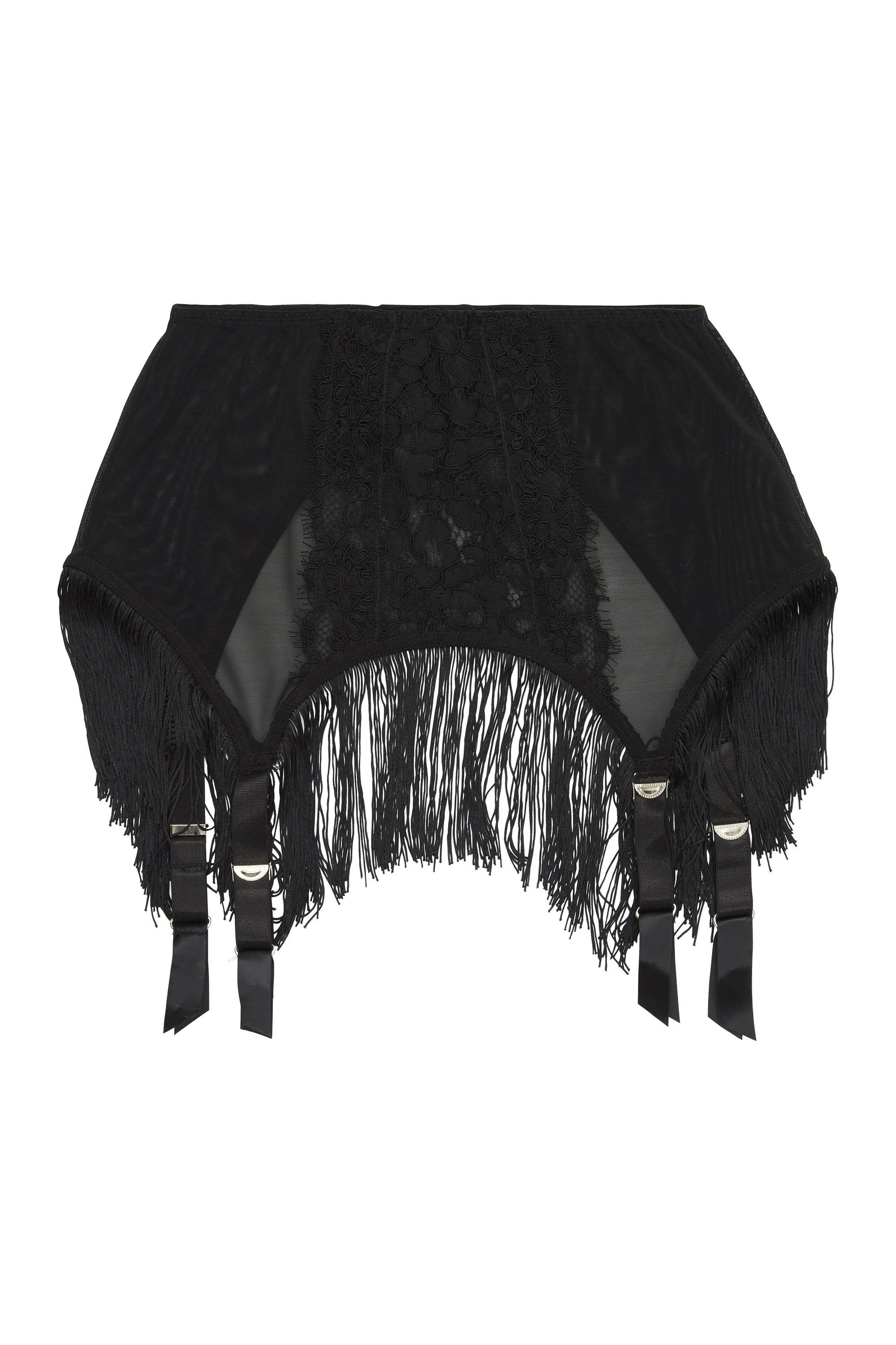 Peek & Beau Elvira Lace fringed suspender belt