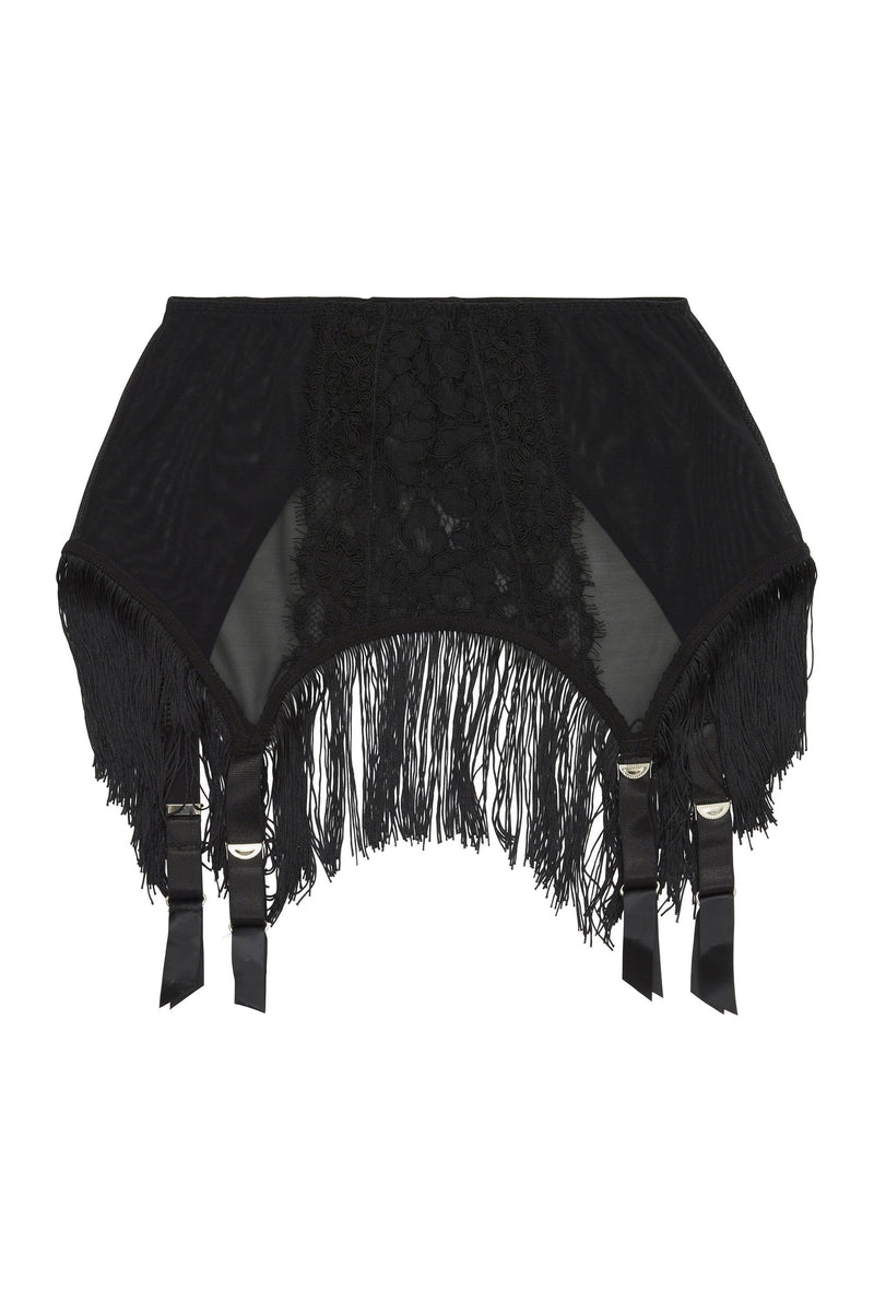 Peek & Beau Elvira Lace fringed suspender belt