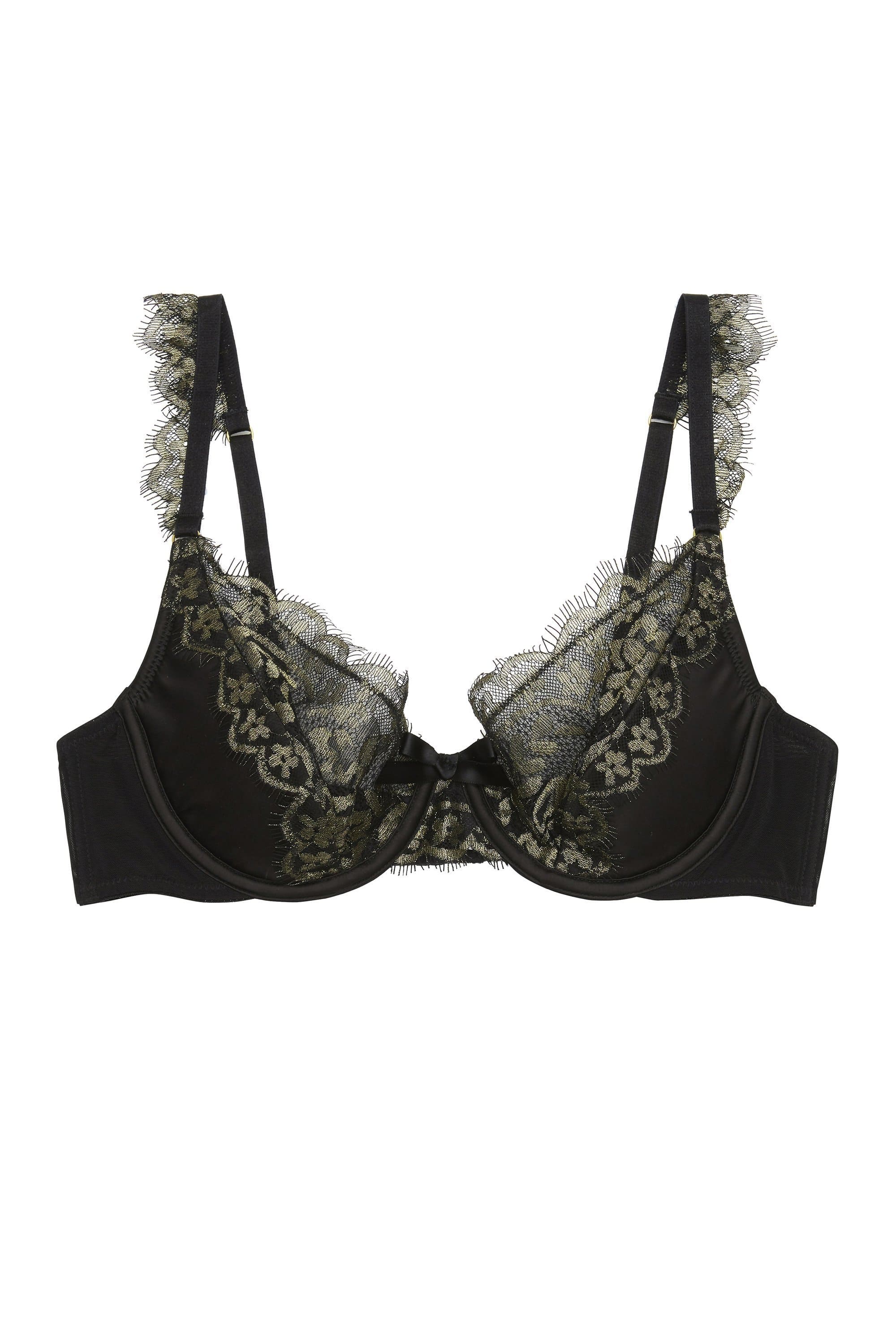 Empress Gold lace plunge bra A - E