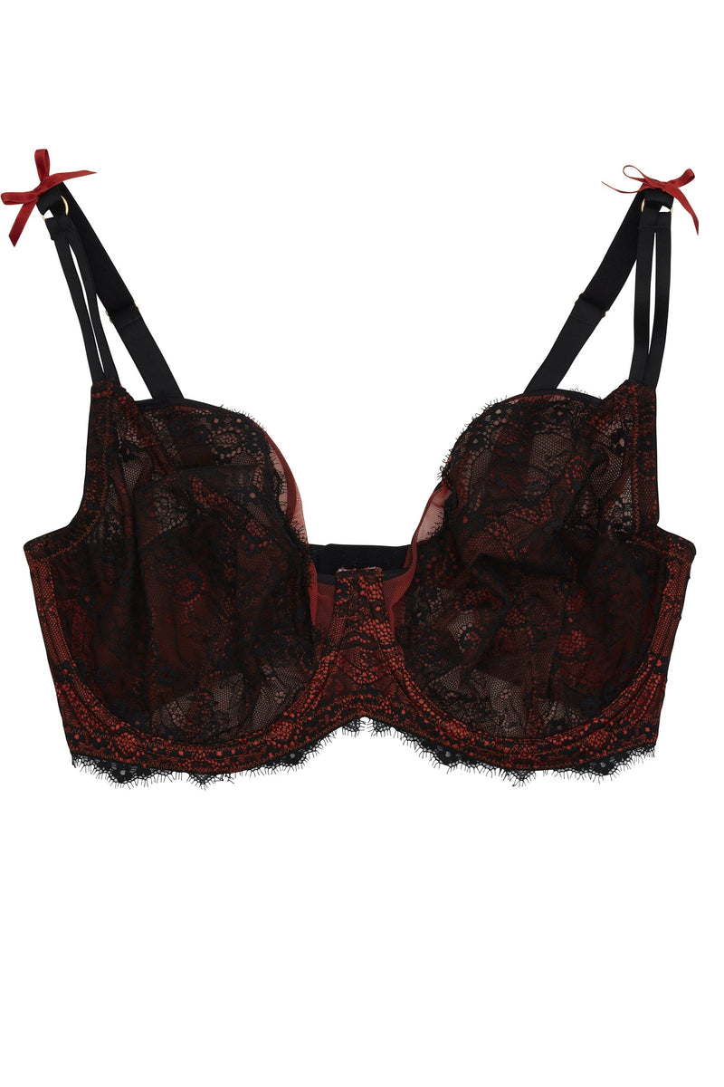 Ezmae Eyelash Lace Full Cup Bra DD - H Cups