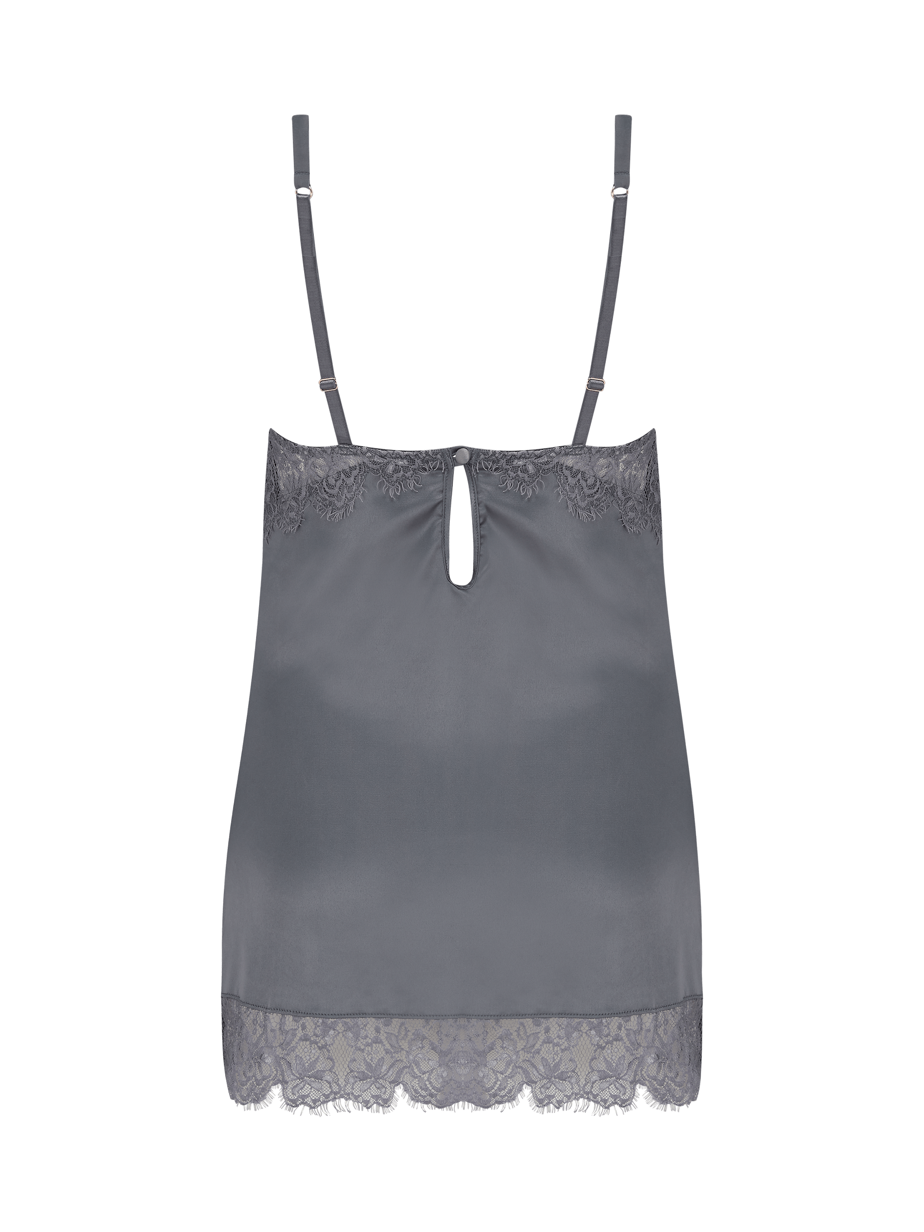 Isabella Grey Lace Slip Dress