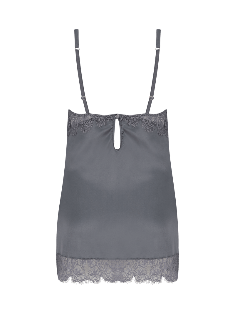 Isabella Grey Lace Slip Dress