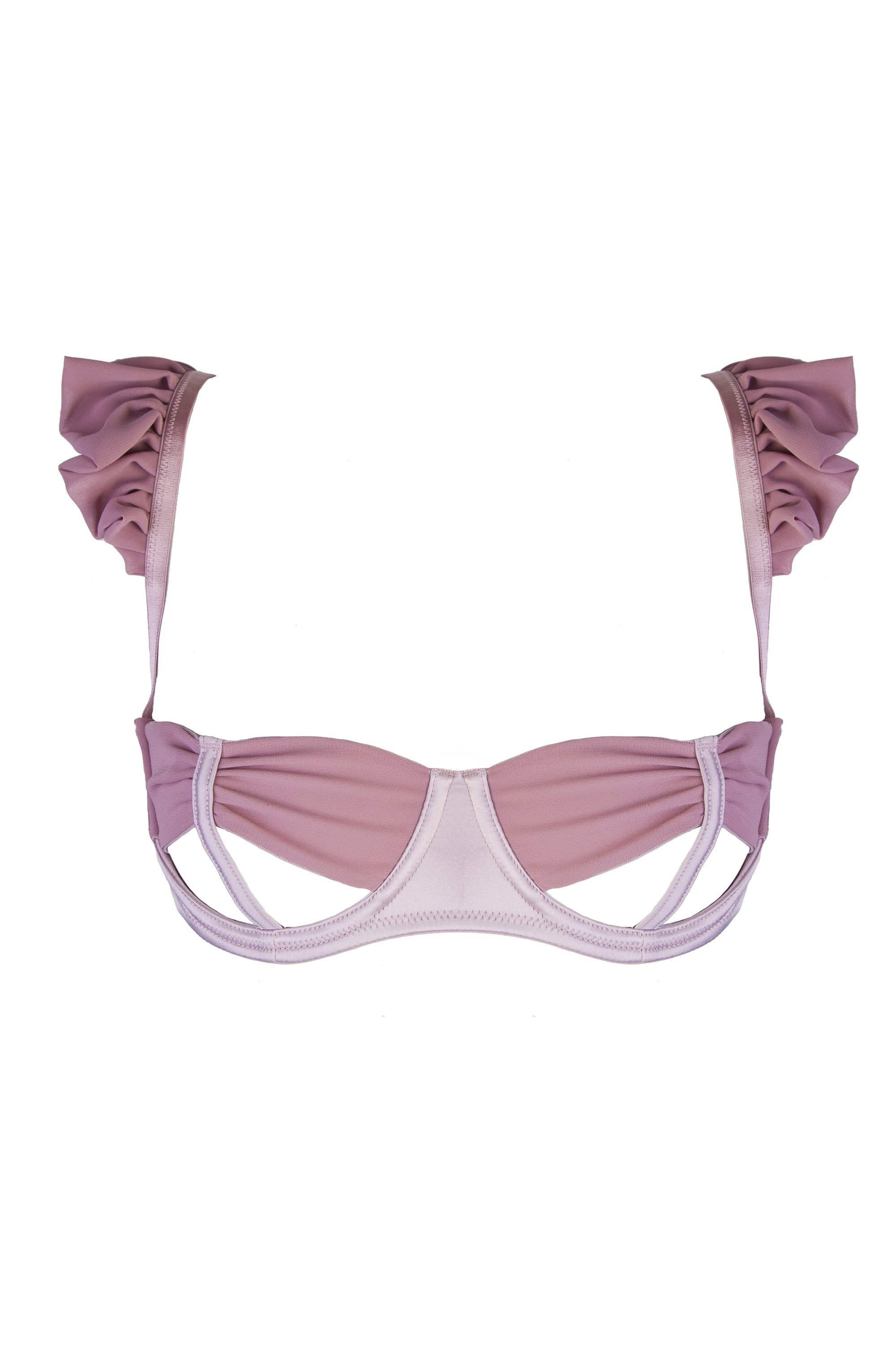 Lana Heather Satin Bow Open Bra A-D cups