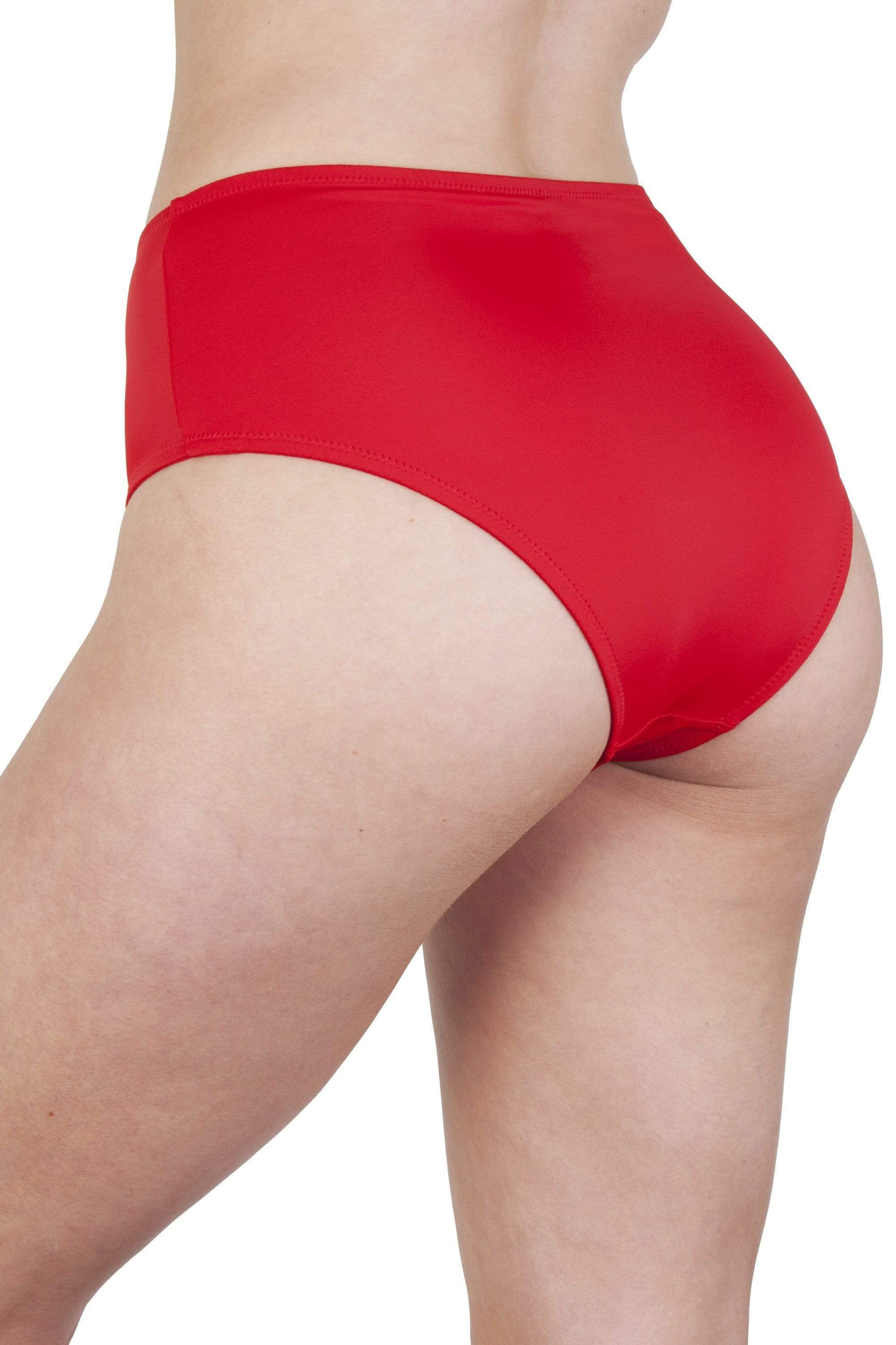 Meret Red Zip Front High Waist Brief