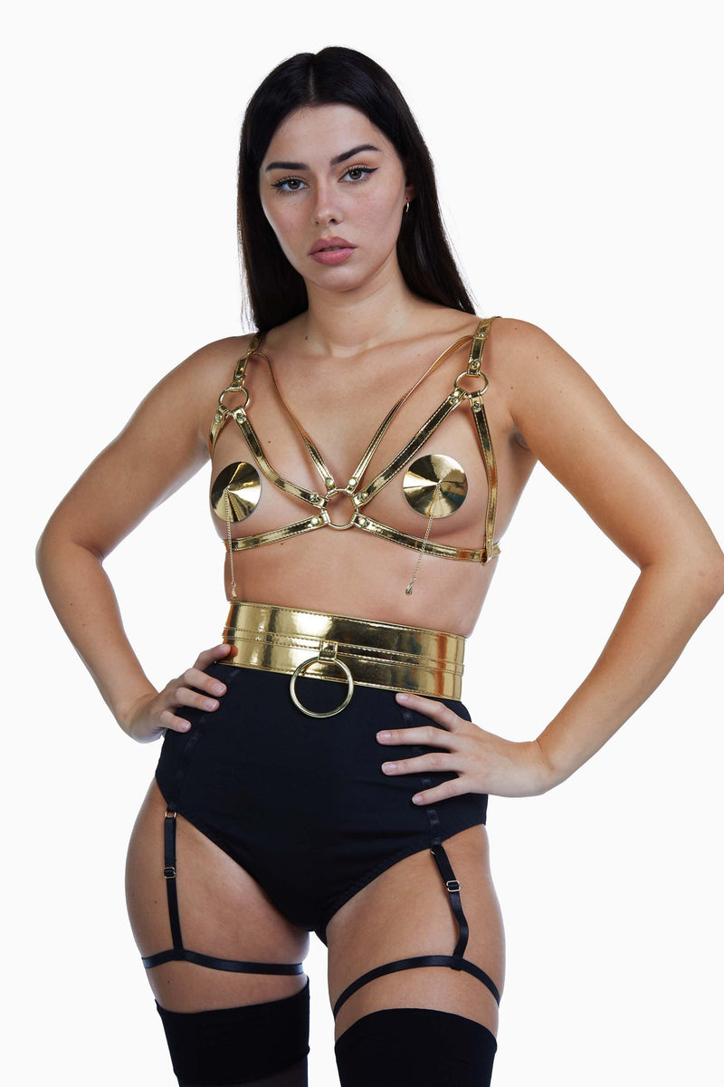 Ring Detail Belt Gold