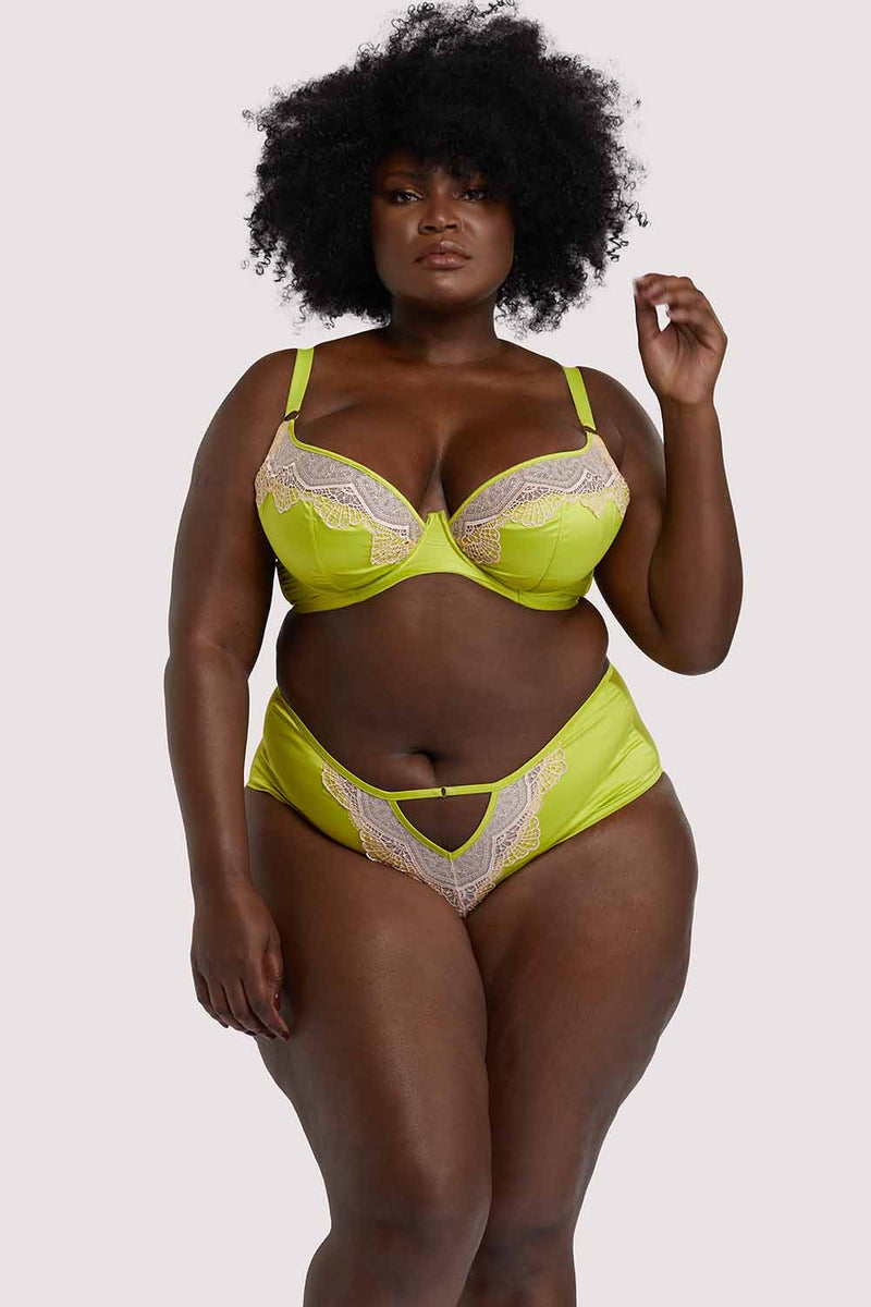 Vivi Chartreuse Plunge Bra