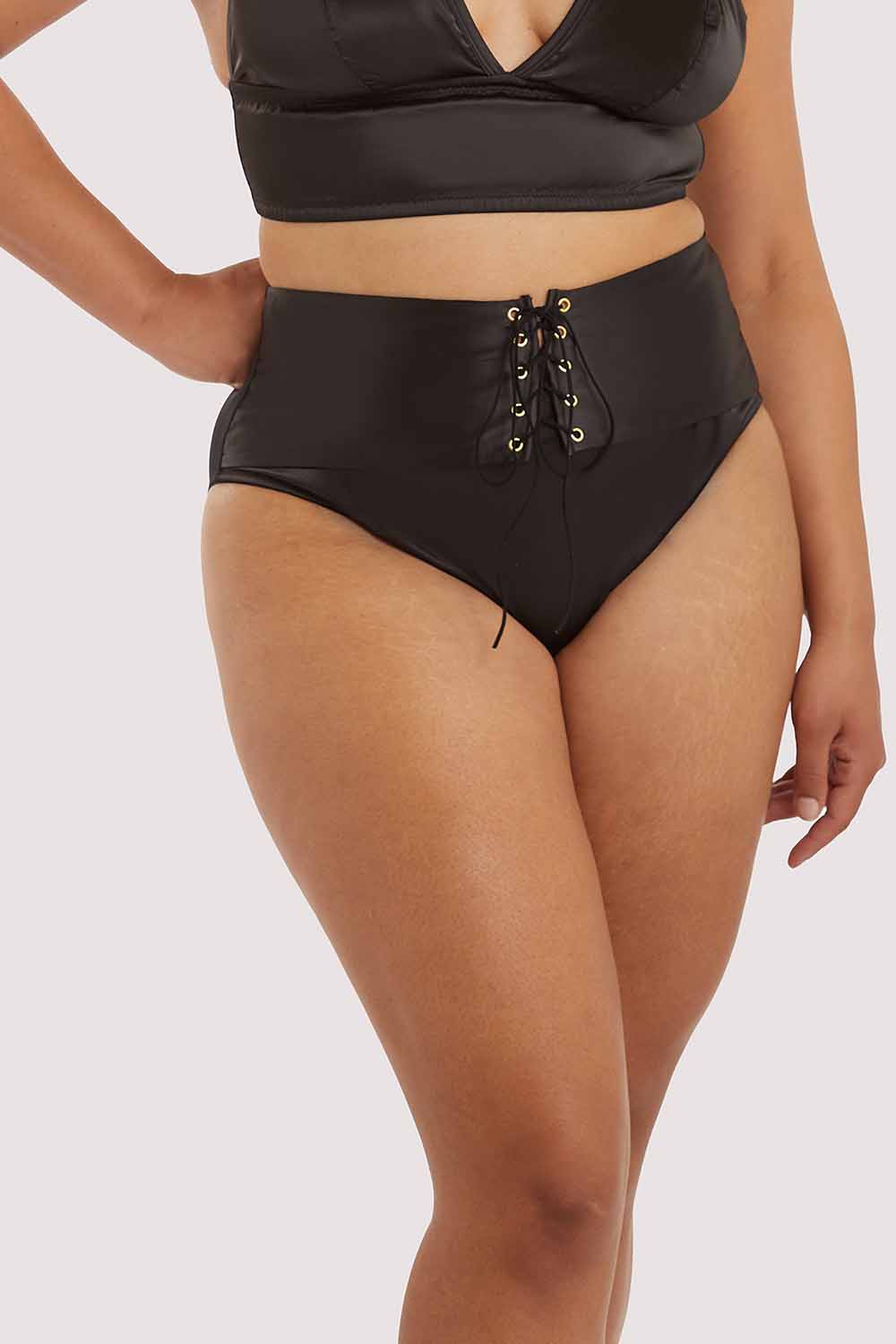 Gabi Fresh Eagan Black Satin High Waist Knicker