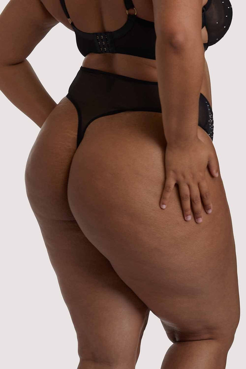 Lydia Black Diamante Highwaist Thong
