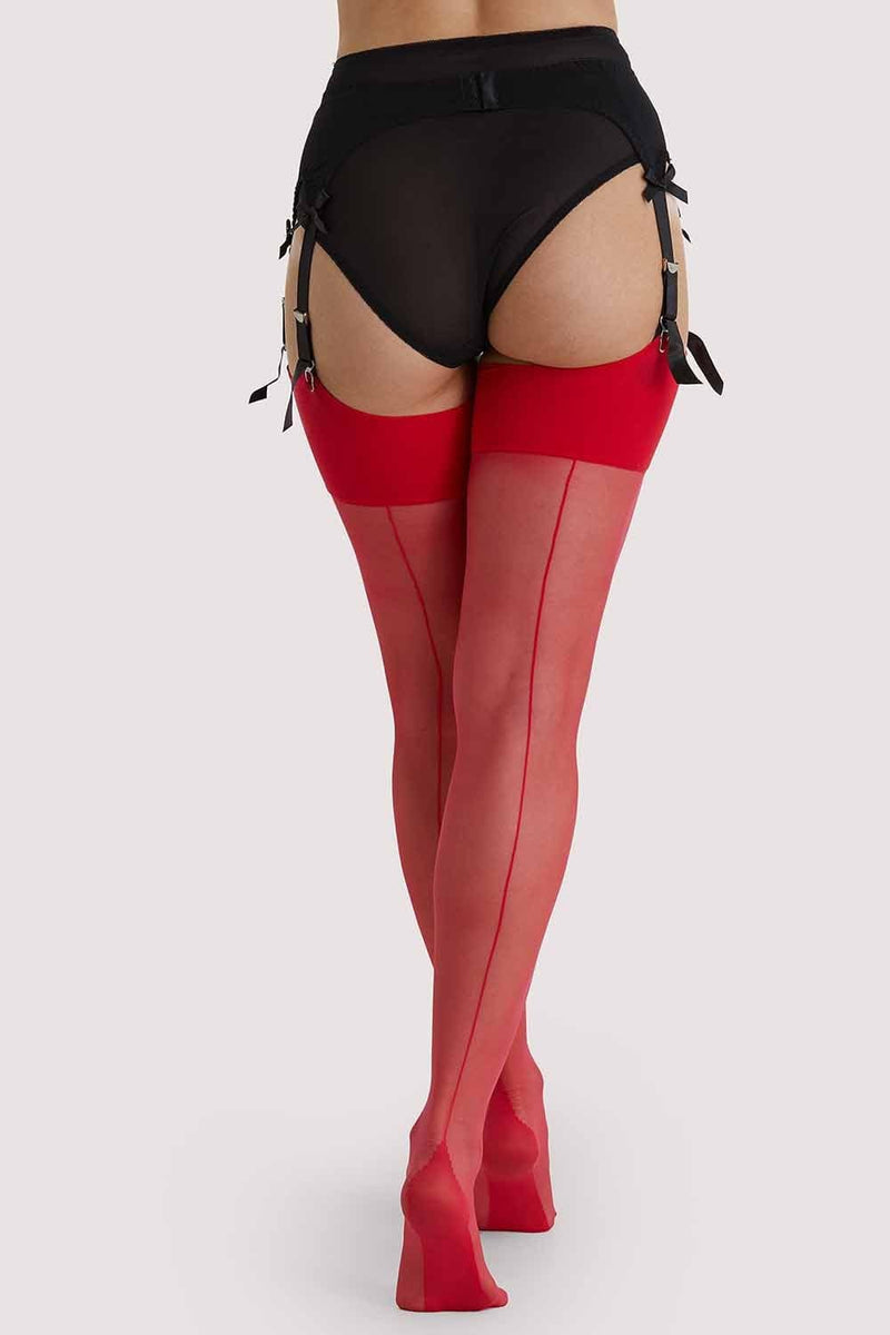 Seamed Stockings Red AUS 8 - 22 Tall
