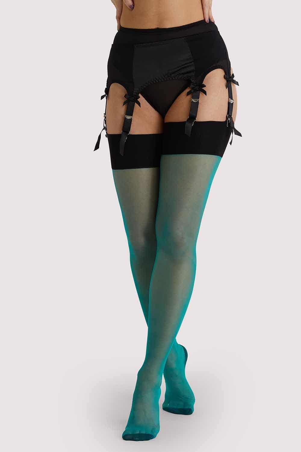 Bow Back Stockings Green AUS 8 - 22