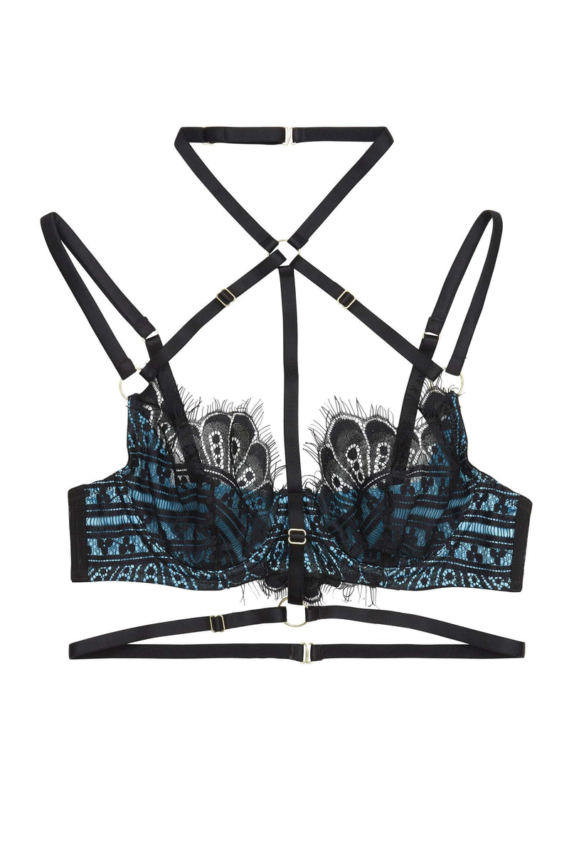 Sky Quarter Cup Lace Harness Bra A - D Cups
