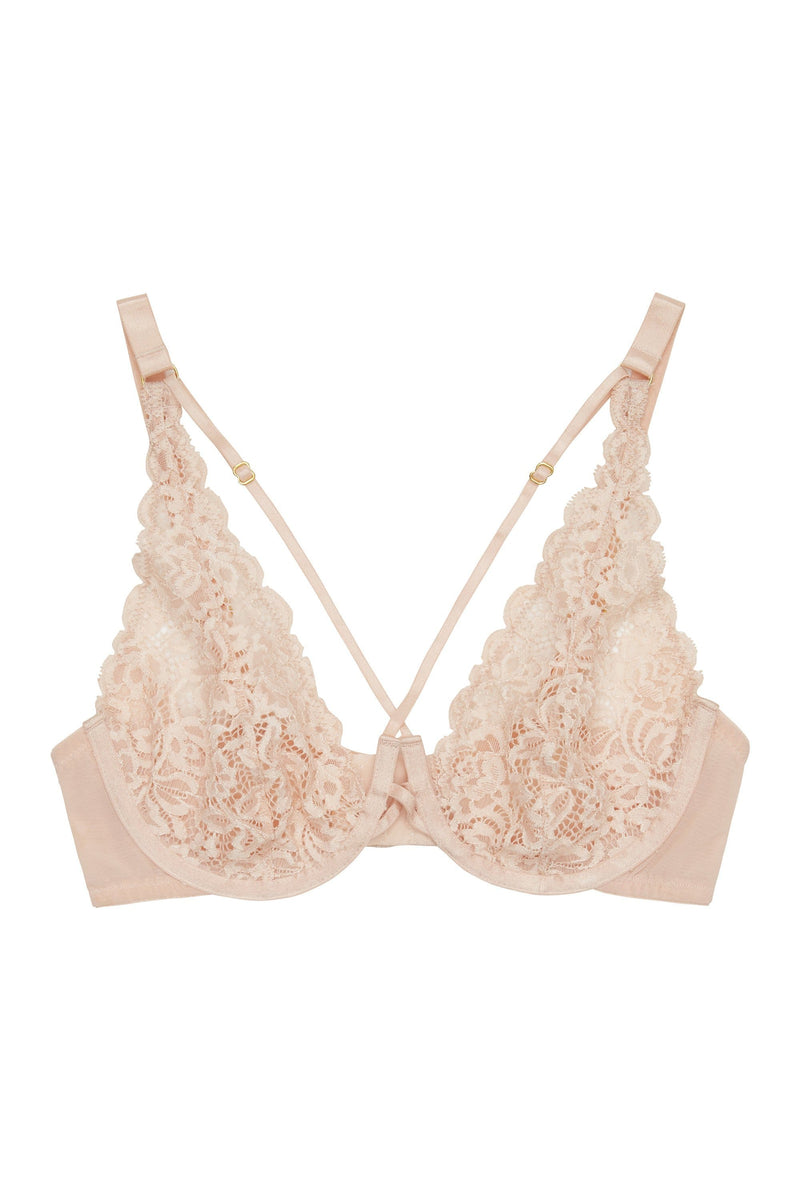 Wolf & Whistle Abi Peach high apex lace bra B - F
