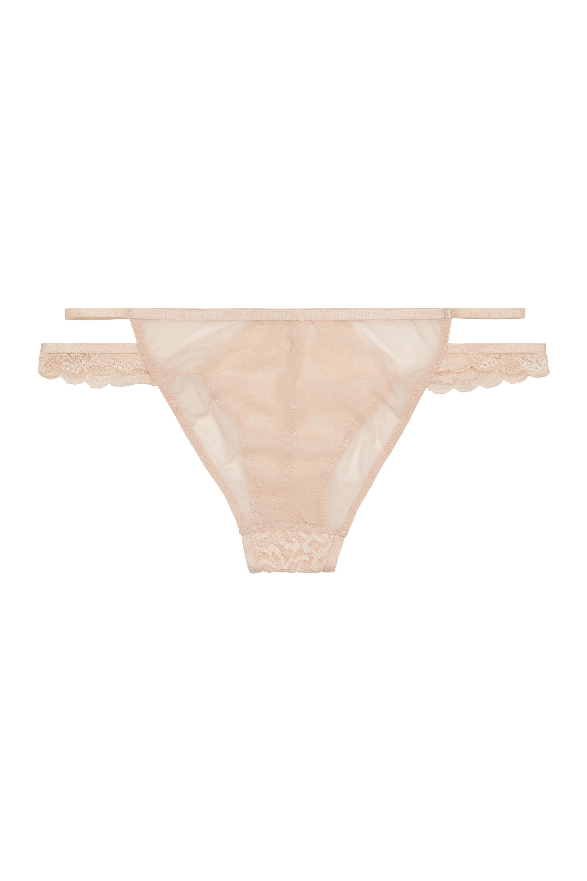 Wolf & Whistle Abi Peach lace cut out brief