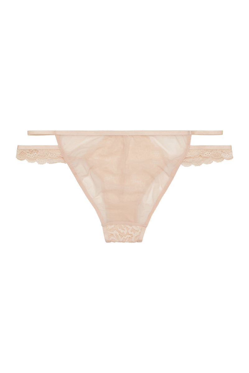 Wolf & Whistle Abi Peach lace cut out brief