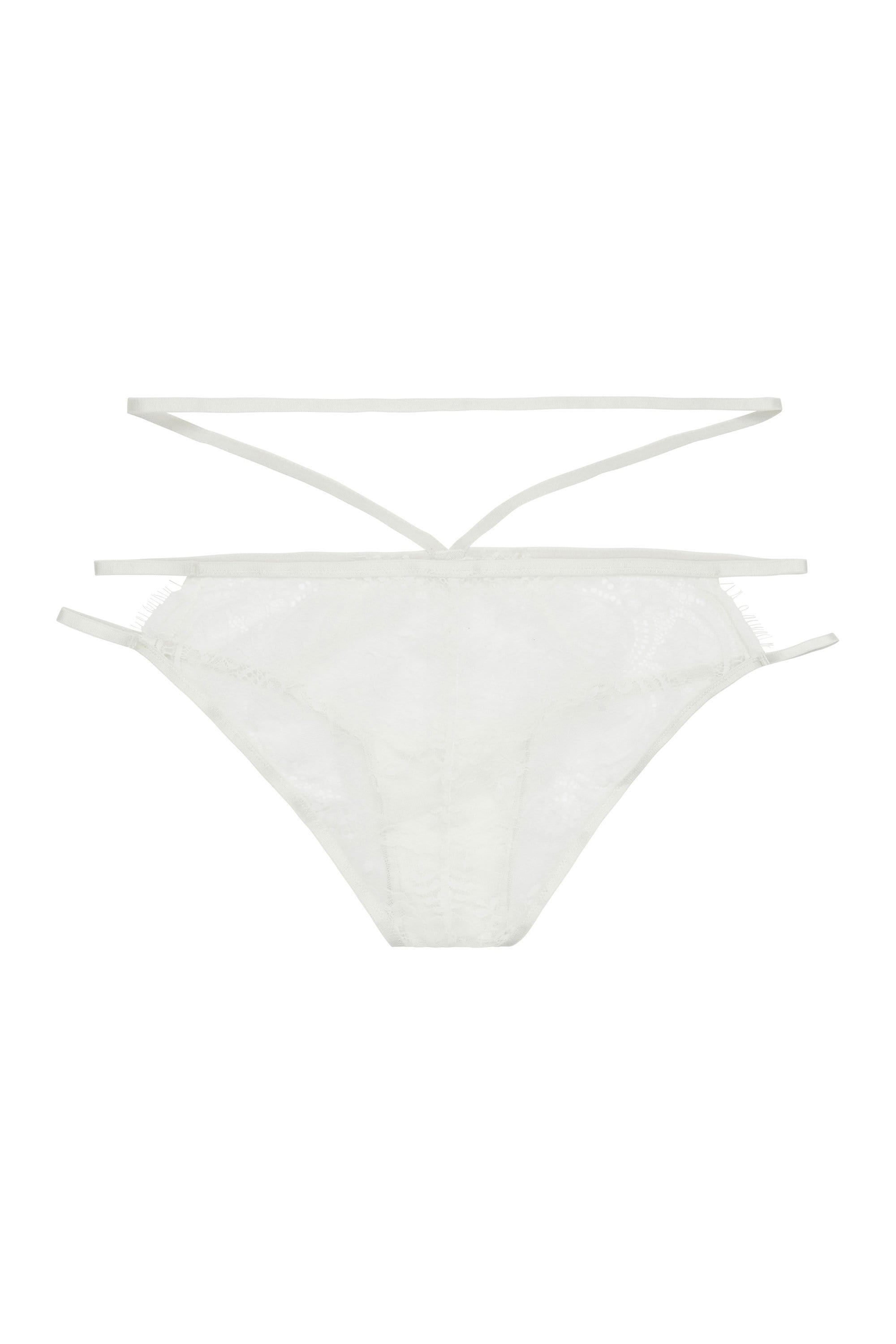 Tanja white lace strappy brief