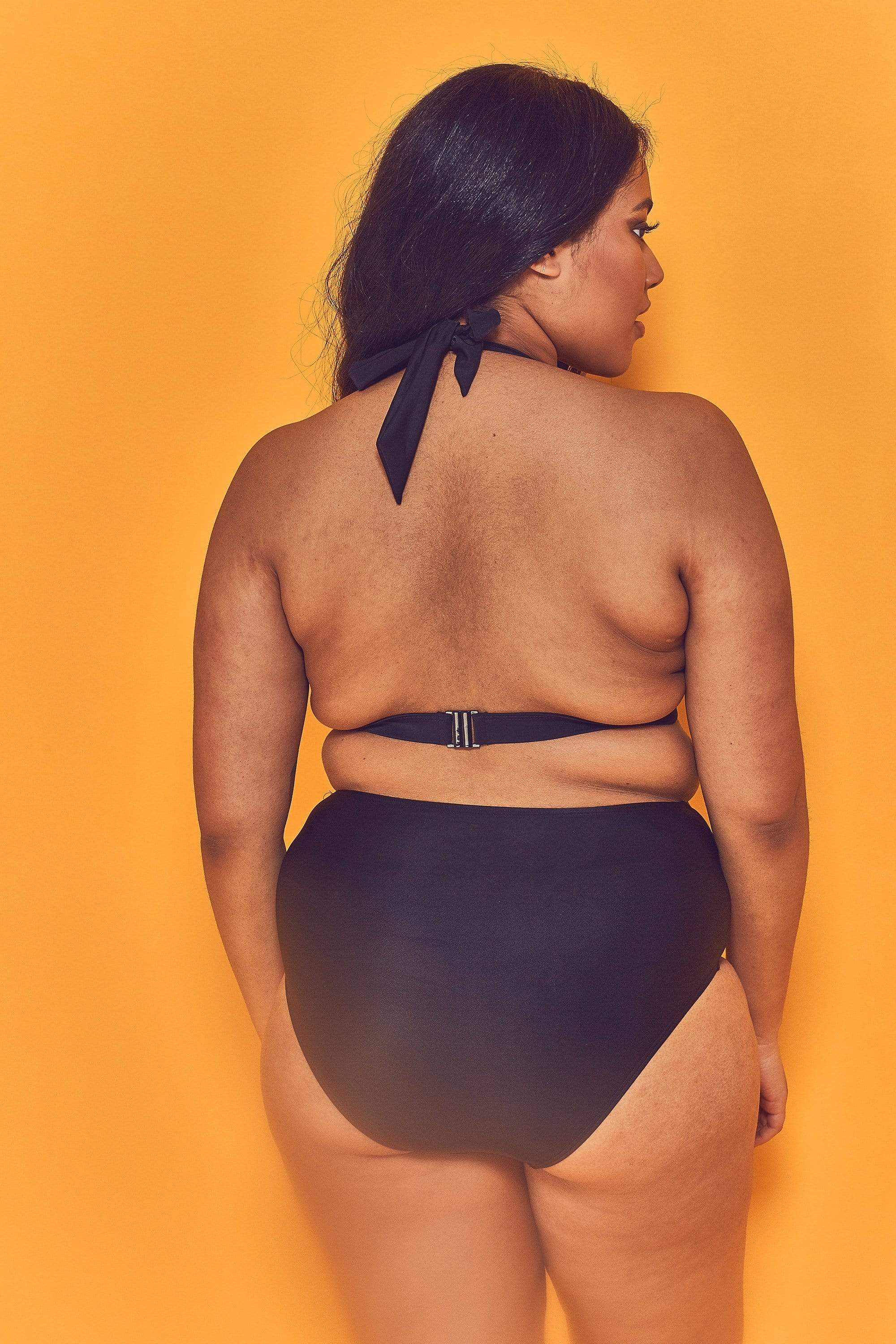 Embroidered Triangle Bikini Top Curve