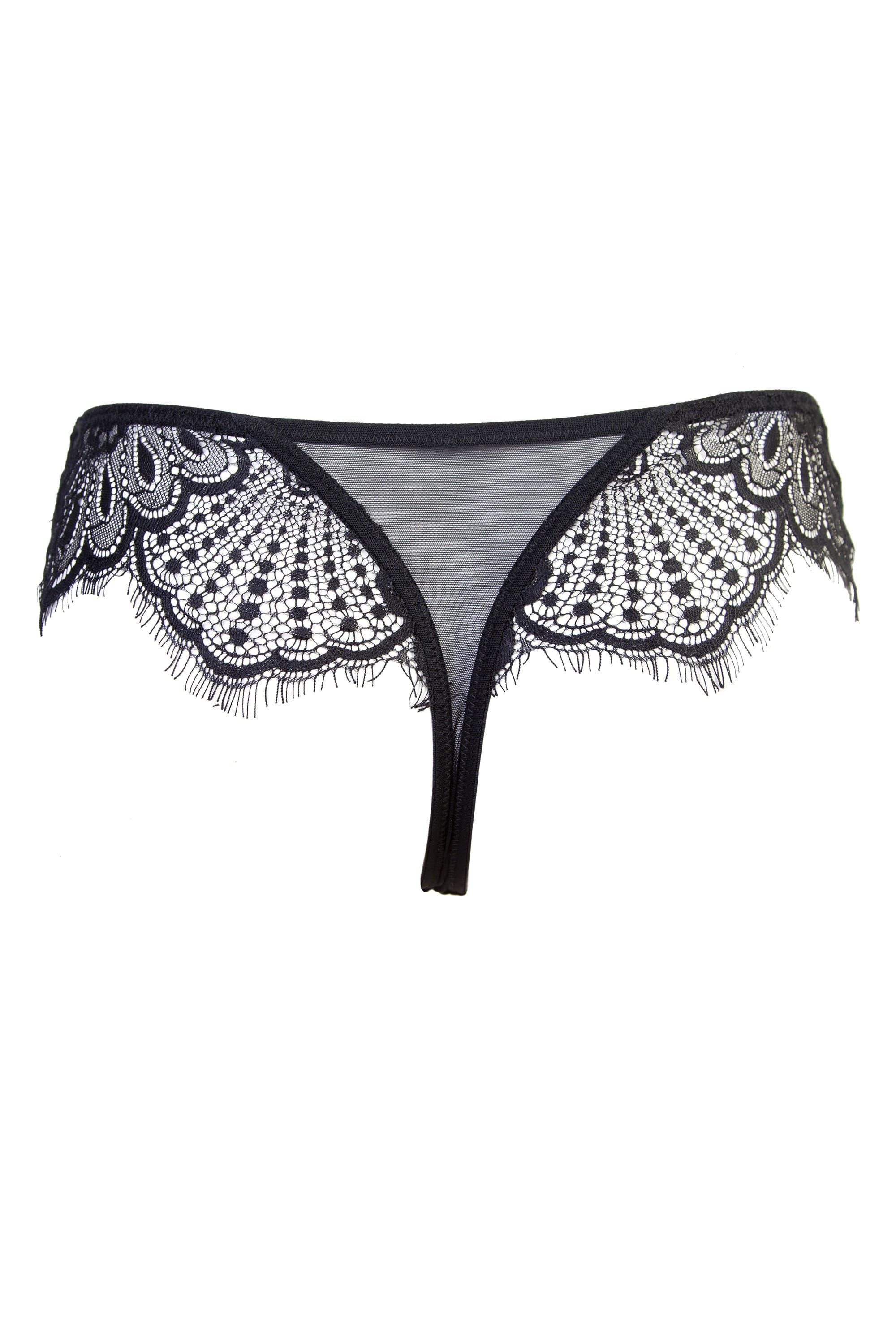 Zora Satin & Lace Thong Curve