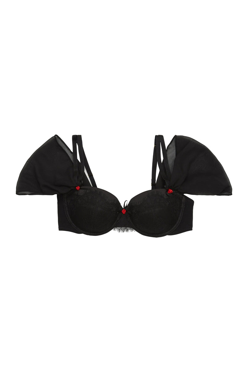 Peek & Beau Catherine Lace chiffon bardot balcony bra A - E