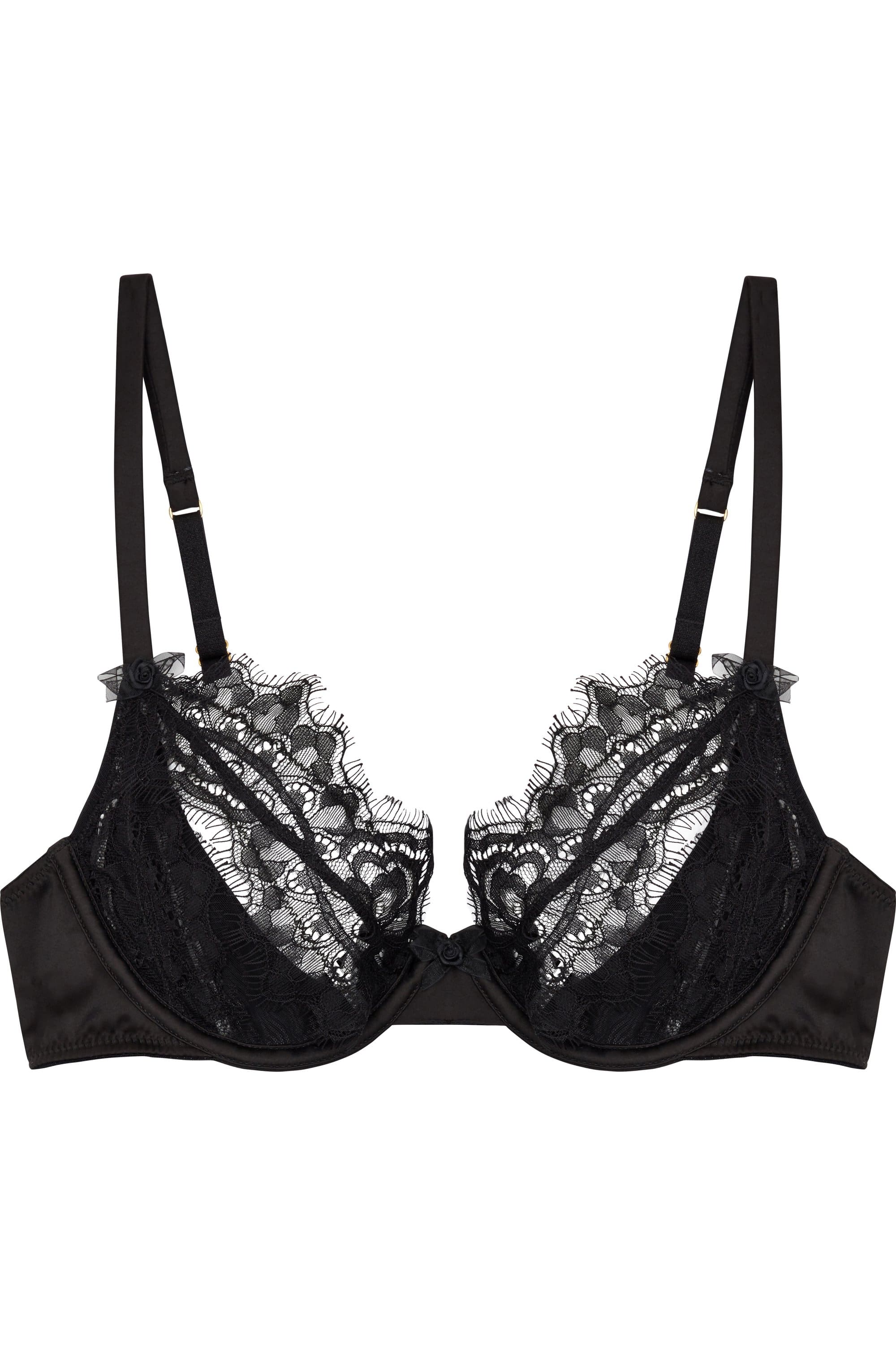 Peek & Beau Minnie Eyelash Lace Open Cup Bra Black A - E