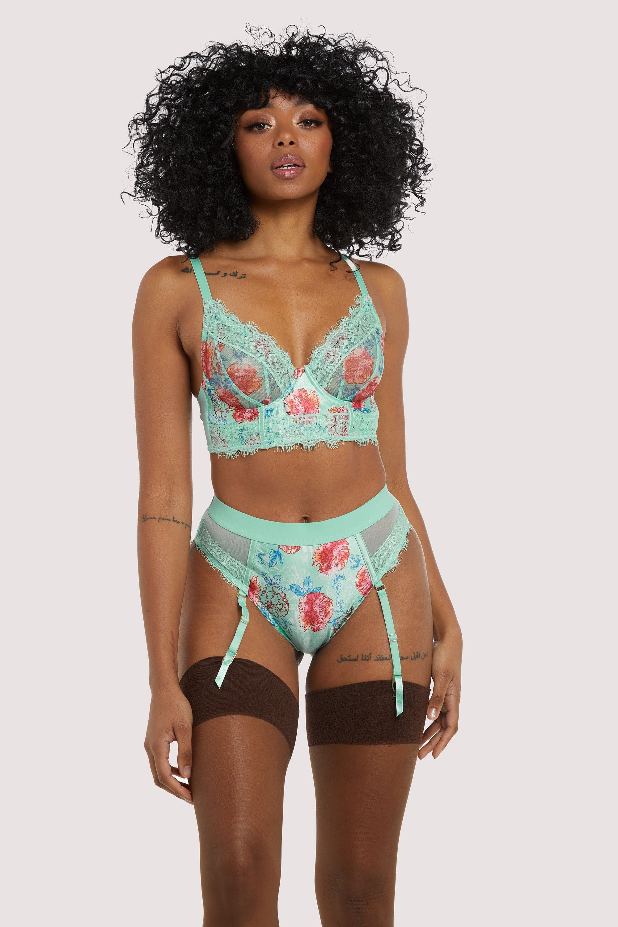 Felicity Hayward Sabey Mint Floral High Waist Brief