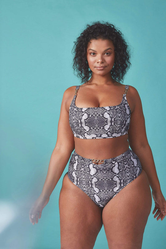 Wolf & Whistle Eco Snakeskin curve crop top