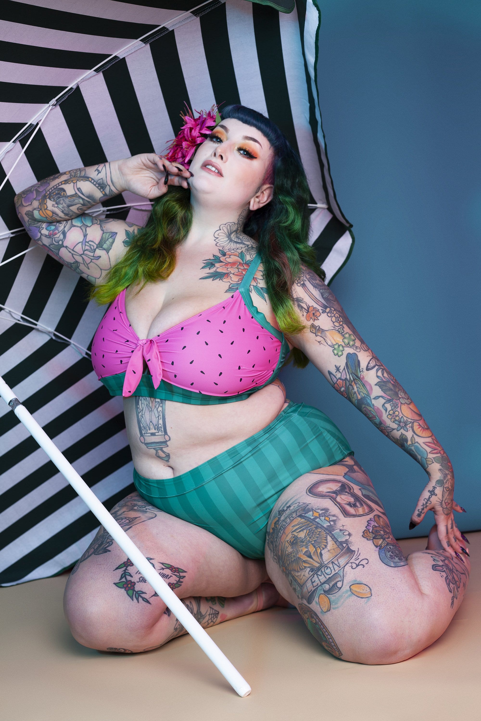 Collectif Watermelon Knot Bikini Top