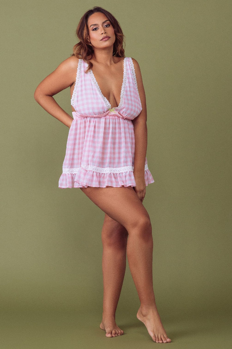 Mini Pink Gingham Slip