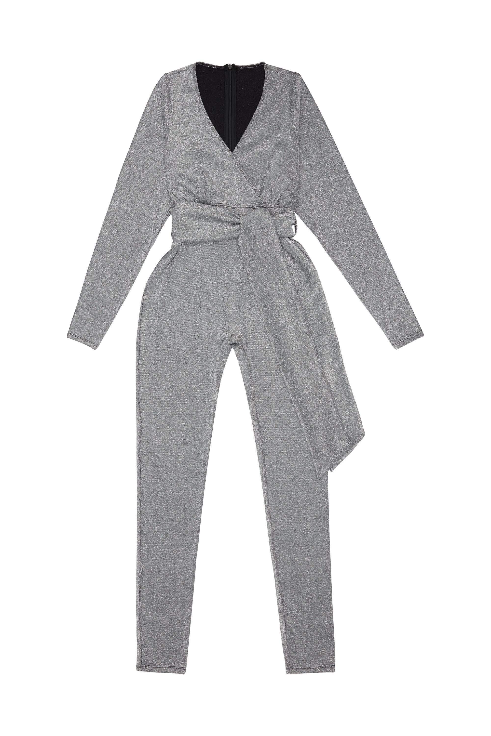 Felicity Hayward Farouz Silver Disco Jumpsuit