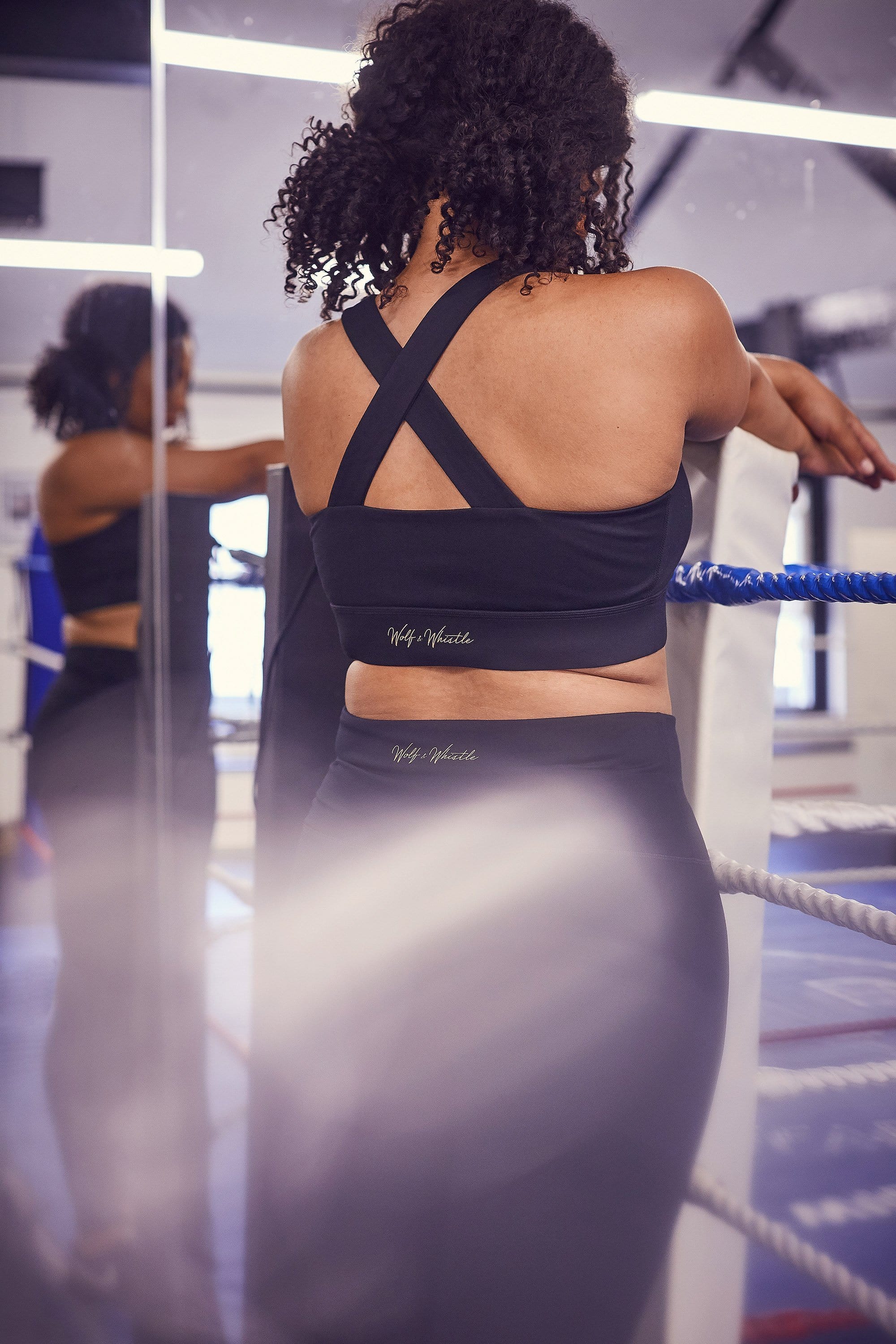 Cross Back Bra Black Curve