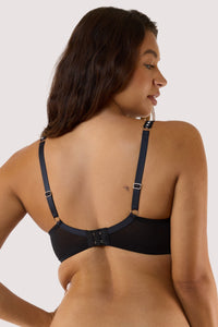 Monica Black Ribbon Slot Lace Bra
