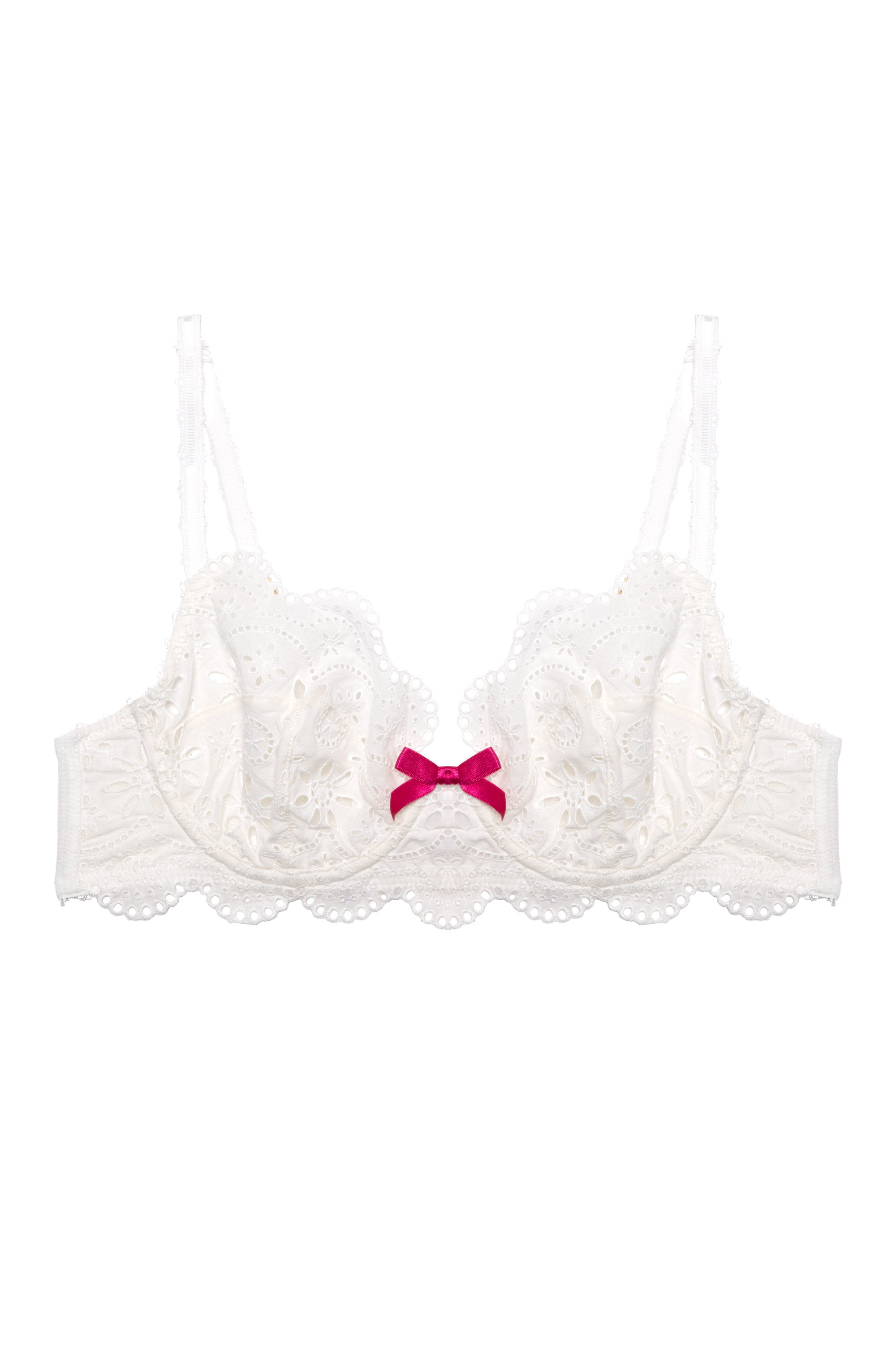 Camille White Broderie Balconette Bra